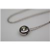 Image 2 : Single Diamond Pendant (.20 ct) - 14K White Gold, 950 PLAT Mesh Chain, 1.2 g