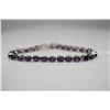 Image 2 : Amethyst Link Bracelet - 7 1/8" L, 27 Amethysts 4x6mm (13.3 ct), 925 Silver, 13.0 g