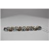 Image 1 : Aquamarine Link Bracelet - 6 3/4" L, 9 Aquamarines 5x7mm (6.75 ct), 49 Marcasites, 13.4 g