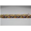 Image 2 : 14K Link Bracelet w/Tanzanites, Blue Topaz, Amethysts, Citrines, Peridots, 7 3/4" L, 10.3 g