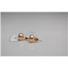 Image 2 : Button Pearl Stud Earrings - Each 8.5mm Cultured Button Pearl, 14K Gold Post, 1.8 g