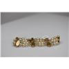 Image 1 : 14K Pearl Bracelet - 7" Length, 28 Cultured Pearls, Double Row w/ (7) 6.5-8.5mm Oval Links, 14K, 16.