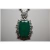 Image 2 : 60 ct Emerald Doublet Necklace - 23" L, Emerald Doublet, 339 Cubic Zirconias, 49.4 g, 925 Silver