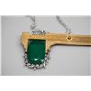 Image 8 : 60 ct Emerald Doublet Necklace - 23" L, Emerald Doublet, 339 Cubic Zirconias, 49.4 g, 925 Silver