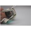 Image 8 : Square Aquamarine Ring - Checkerboard Synthetic Aquamarine 24x24mm, Sterling Silver, 33.2g
