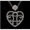 Image 1 : 18KT White Gold 1.00ctw Diamond Pendant with Chain