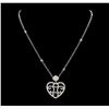 Image 2 : 18KT White Gold 1.00ctw Diamond Pendant with Chain