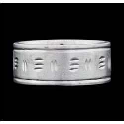 14KT White Gold Men's Band