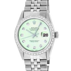 Rolex Mens Stainless Steel 1.00ctw Diamond Datejust Wristwatch