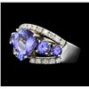 Image 2 : 14K White Gold 4.15 ctw. Tanzanite and Diamond Ring