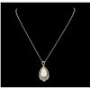 Image 1 : 14KT Yellow Gold 8.38ct Opal and Diamond Pendant with Chain