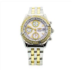 Breitling Two Tone 18KT Gold Chronograph Mens Wristwatch