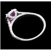 Image 3 : 14KT White Gold 1.24ct Pink Sapphire and Diamond Ring