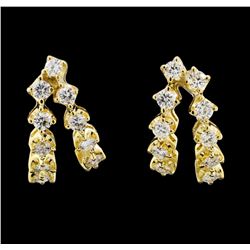 18KT Yellow Gold 0.80ctw Diamond Earrings