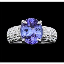 18KT White Gold 2.66ct. Tanzanite and Diamond Ring