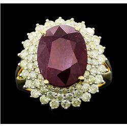 14KT Yellow Gold 8.61ct Ruby and Diamond Ring