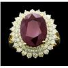 Image 1 : 14KT Yellow Gold 8.61ct Ruby and Diamond Ring