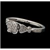 Image 2 : 14KT White Gold 0.20ctw Vintage Style Diamond Ring