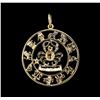 Image 2 : 14KT Yellow Gold 0.10ct Ruby Zodiac Pendant