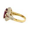 Image 3 : 14KT Yellow Gold 9.30ct Ruby and Diamond Ring