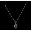 Image 2 : 14K White Gold 9.05 ctw. Sapphire and Diamond Pendant with Chain