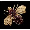 Image 1 : 14KT Rose Gold 3.00ctw Ruby Fly Brooch