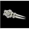 Image 2 : 18KT White Gold 0.30ctw Diamond Floral Motif Ring