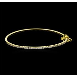 14KT Yellow Gold 1.00ctw Diamond Bangle Bracelet with Safety Chain