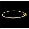 Image 1 : 14KT Yellow Gold 1.00ctw Diamond Bangle Bracelet with Safety Chain