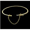 Image 3 : 14KT Yellow Gold 1.00ctw Diamond Bangle Bracelet with Safety Chain