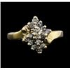 Image 1 : 14KT Yellow Gold 0.25ctw Diamond Cluster Ring