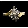 Image 3 : 14KT Yellow Gold 0.25ctw Diamond Cluster Ring