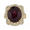 Image 1 : 14KT Yellow Gold 13.90ct Ruby and Diamond Ring