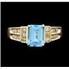 Image 1 : 14KT Yellow Gold 2.00ct Blue Topaz and Diamond Ring