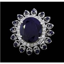 14K White Gold 14.59 ctw. Sapphire and Diamond Ring