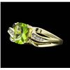 Image 2 : 10KT Yellow Gold Ladies 1.50ct Peridot and Diamond Ring