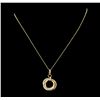 Image 2 : 14KT Yellow, Rose and White Gold 0.21ctw Diamond Pendant with Chain