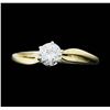 Image 1 : 14KT Yellow Gold 0.51ct Round Cut Diamond Ring