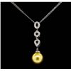 Image 2 : 14KT White Gold South Sea Cultured Pendant with Chain