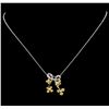 Image 2 : 14-18KT Two Tone Gold 0.68ctw Diamond Pendant with Chain