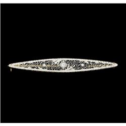 14KT Yellow and White Gold Ladies 0.08ct Diamond Pin