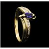 Image 4 : 14KT Yellow Gold 0.35ct Sapphire and Diamond Ring