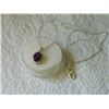 Image 5 : NECKLACE - 3.5CT AMETHYST & DIAMOND NECKLACE OVAL CUT AMETHYST IN STERLING SILVER SETTING - INCLUDES