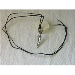 NECKLACE - NAKED LADY - NOT MARKED BUT BELIEVE IT TO BE SILVER - ON ROPE