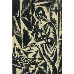 Schönberger Armand (1885-1974): Krumplit hámozó