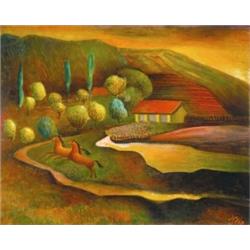 Klie Zoltán (1897-1992): Tájkép lovakkal