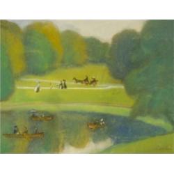 Rippl-Rónai József (1861-1927): A brüsszeli nagy park (A brüsszeli nagy park tóval), 1901