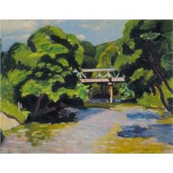 Pór Bertalan (1880-1964): Árnyas folyópart, 1909