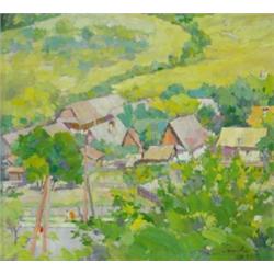 Papp Aurél (1879-1960): Felsobánya madártávlatból, 1942