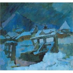 Nagy Oszkár (1883-1965): A nagybányai Piactér, 1952